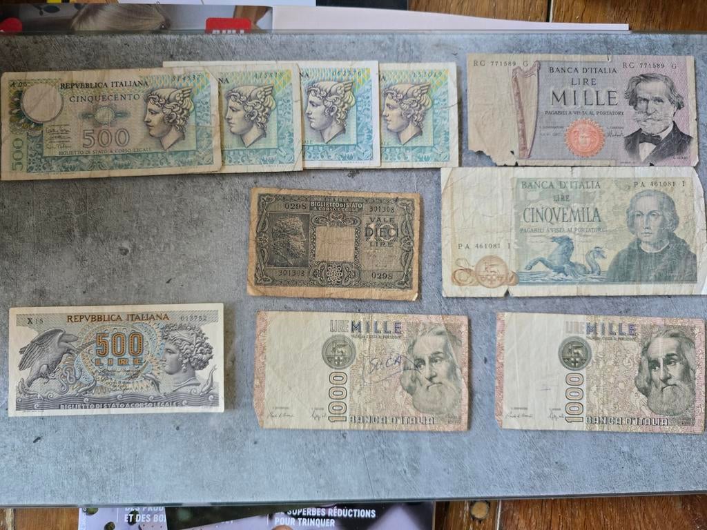 Veel oude Italiaanse bankbiljetten, Postzegels en Munten, Bankbiljetten | Nederland, Ophalen of Verzenden