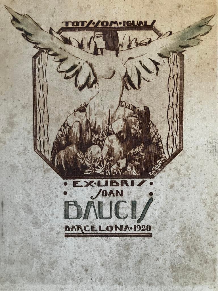 ets Emile-Henry Tielemans (1888-1960) Ex Libris Joan Baucis, Ophalen of Verzenden
