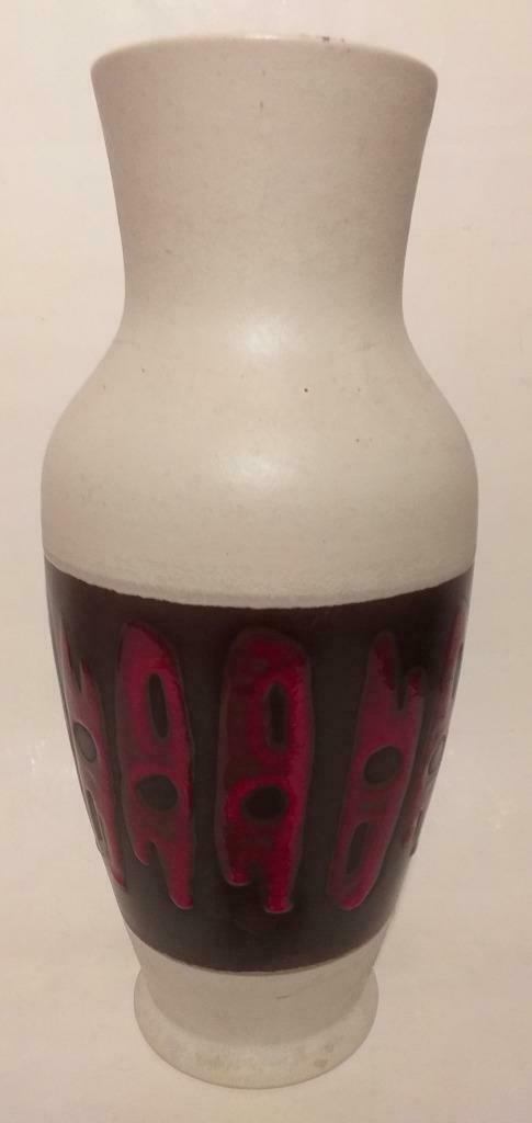 Vase fat lava vintage rouge et blanc, Dumler & Breiden, Antiquités & Art, Enlèvement ou Envoi