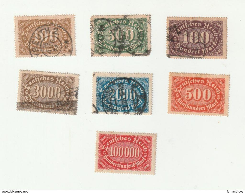 ALLEMAGNE 1923 DEUTSCHES REICH 7 TIMBRES NEUFS ET OBLITERES, Enlèvement ou Envoi, Autres périodes, Affranchi