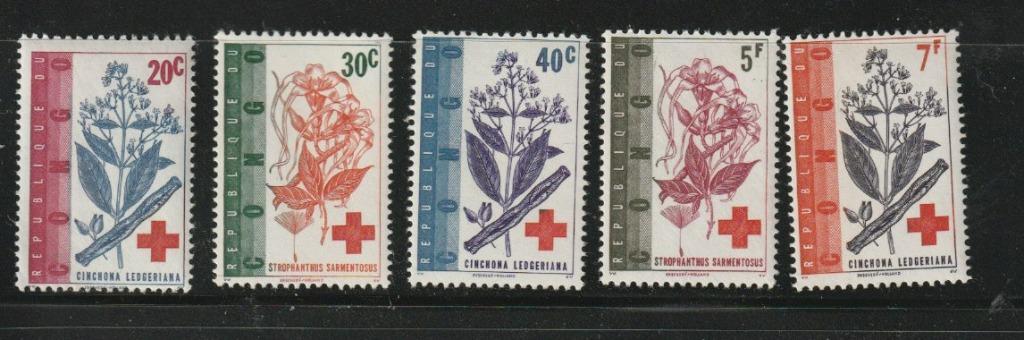 CONGO TIMBRES 1963  100eme Anniversaire de la Croix Rouge  N, Enlèvement ou Envoi, Autres pays, Affranchi