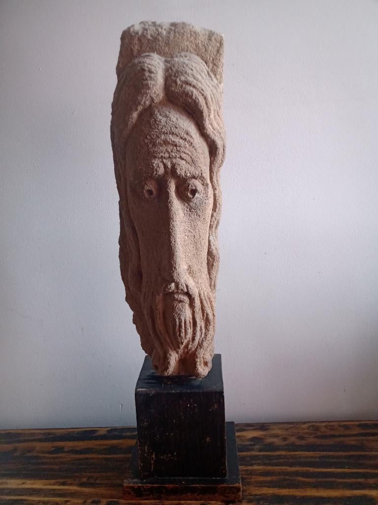 Grande Statue Romane pierre taillée Christ début XIXème, Enlèvement ou Envoi