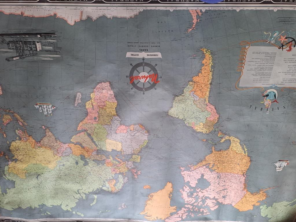 Antieken Wereldkaart, Boeken, Atlassen en Landkaarten, Ophalen of Verzenden
