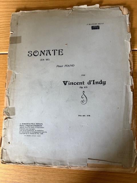 Vincent d’Indy – Sonate in mi, Op. 63, Gebruikt, Klassiek, Ophalen of Verzenden, Artiest of Componist