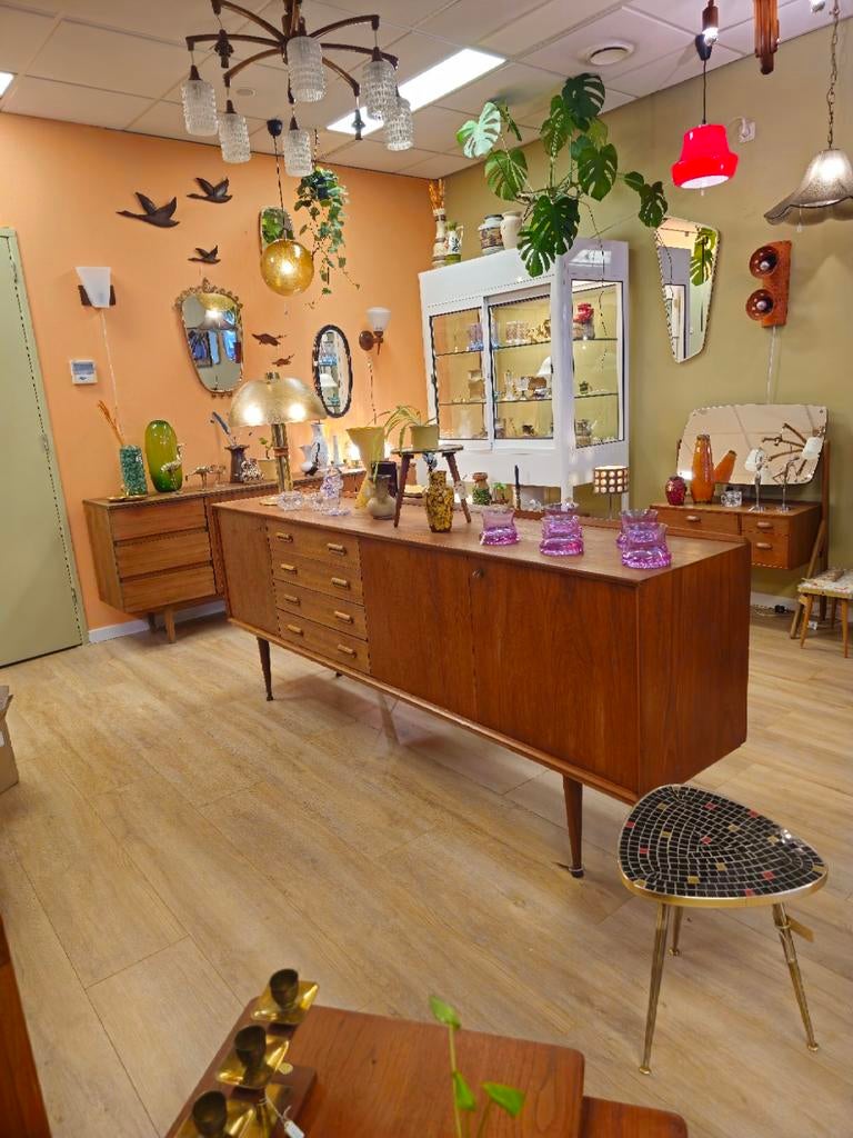 Vintage Dressoir Lowboard TV-meubel Kast Kastje Lades 220 cm, Ophalen