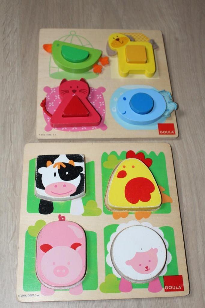 Lot de 2 puzzles en bois Goula, Kinderen en Baby's, Speelgoed | Houten speelgoed, Gebruikt, Ophalen of Verzenden