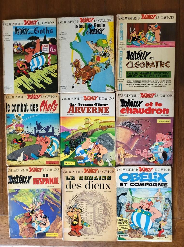 Lot de 9 anciens Astérix 1ere édition ..., Plusieurs BD, Enlèvement ou Envoi, Utilisé, Uderzo - Goscinny