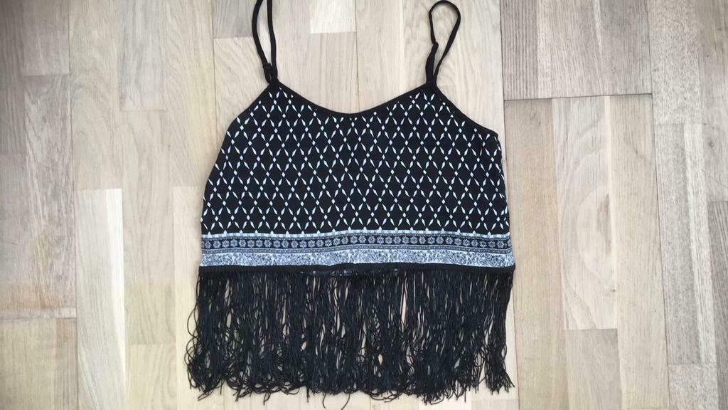 Top à franges Coachella Taille 34, Porté