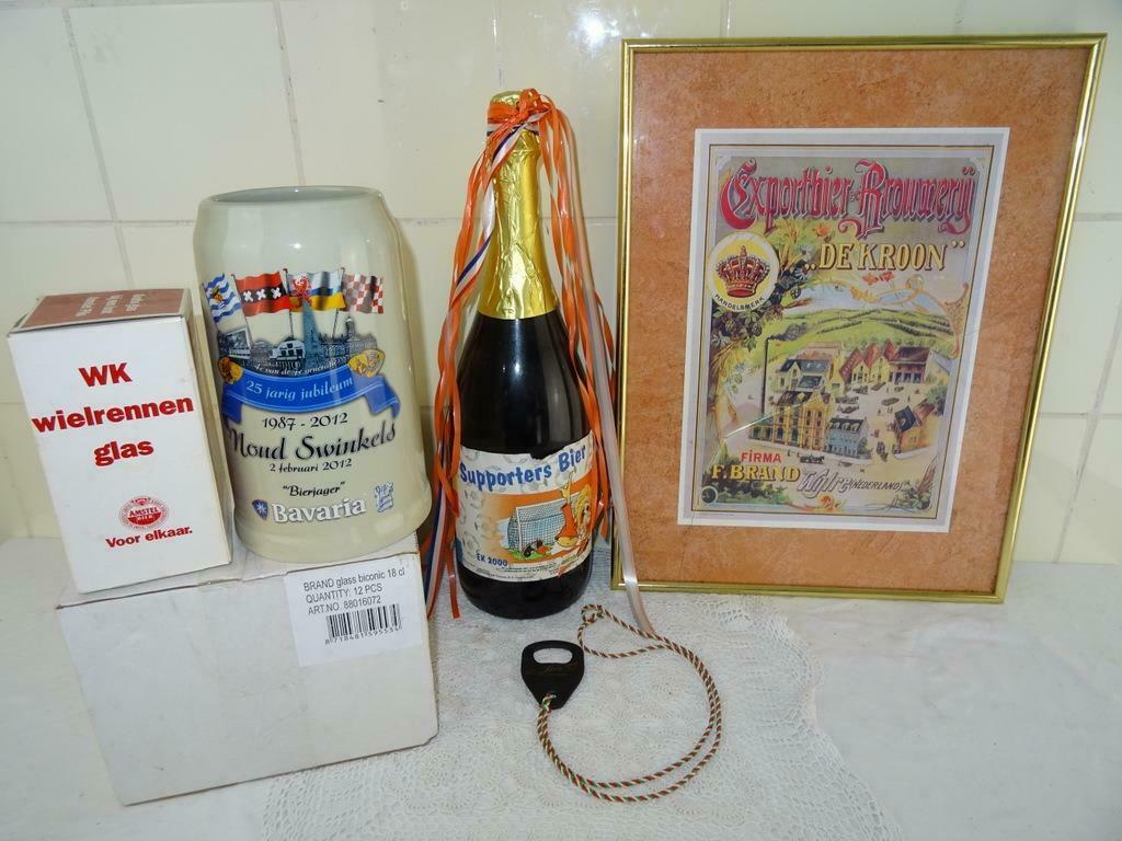 Collectie bier memorabilia Brand Bier WK wielrennen EK 2000, Verzamelen, Biermerken, Ophalen of Verzenden, Zo goed als nieuw, Reclamebord, Plaat of Schild