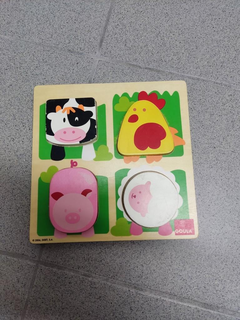 Puzzle en bois, animaux de la ferme, Goula, Enlèvement ou Envoi, Comme neuf, En bois