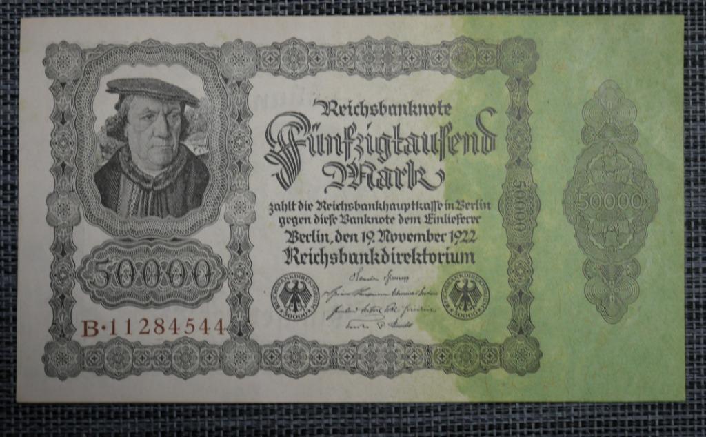 Bankbiljet 50.000 Mark Duitsland 1922 UNC, Postzegels en Munten, Ophalen of Verzenden, Duitsland, Setje