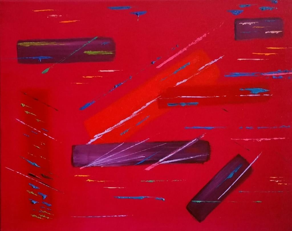 Olieverfschilderij met gulden snede en warm koud contrast, Ophalen
