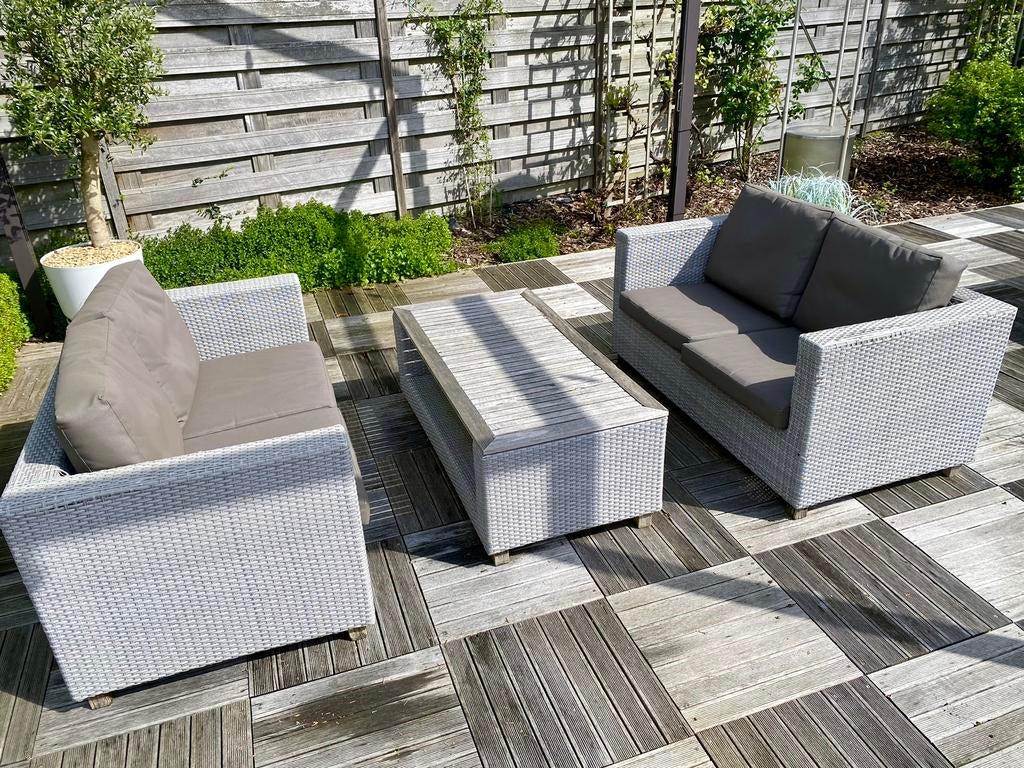 Ens.de coussins de jardin LIFE (12 p.) + 2 bancs gratuits, Osier, Salons de jardin, Banque, Enlèvement