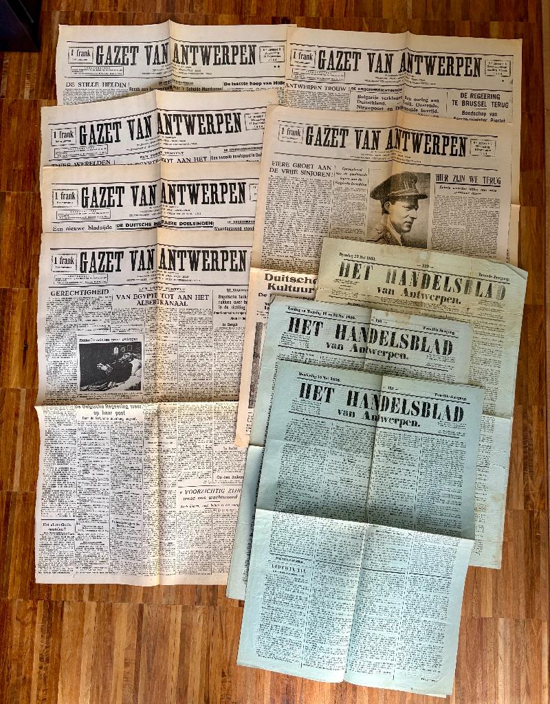 Gazet van Antwerpen Sept 1944, Handelsblad Antwerpen 1851, Verzamelen, Ophalen of Verzenden, Voor 1920, Krant