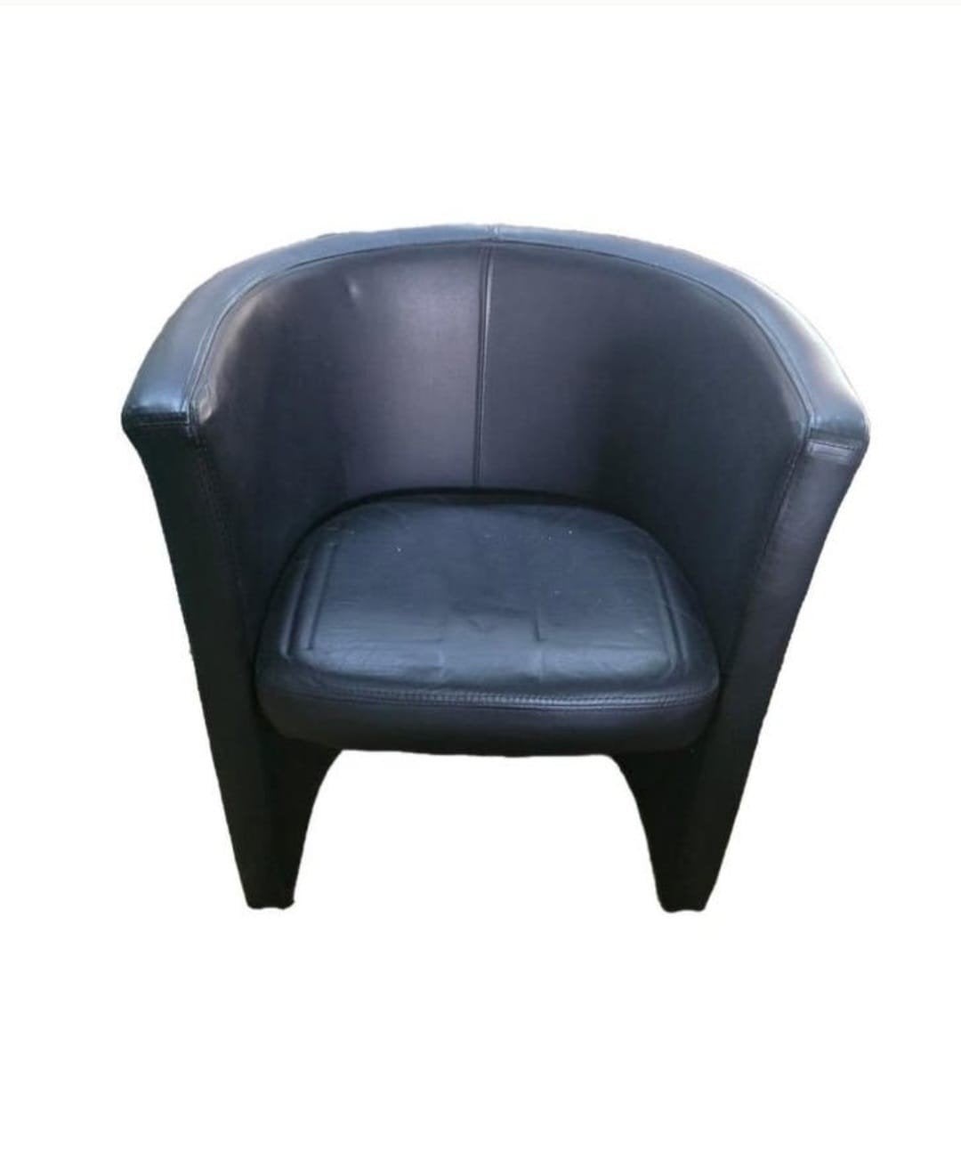 Zwarte clubfauteuil / kuipstoel, Ophalen, Zwart