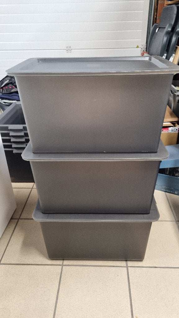 Ikea Slugis opbergboxen met deksel - 9 stuks, Ophalen, Gebruikt, Overige typen, 50 tot 75 cm