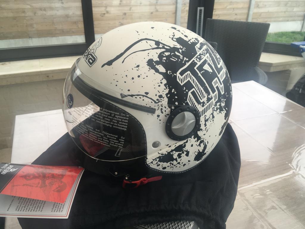 Nieuwe motorhelm RXA jazz Black matt white maat L, Enlèvement ou Envoi, Neuf, Large