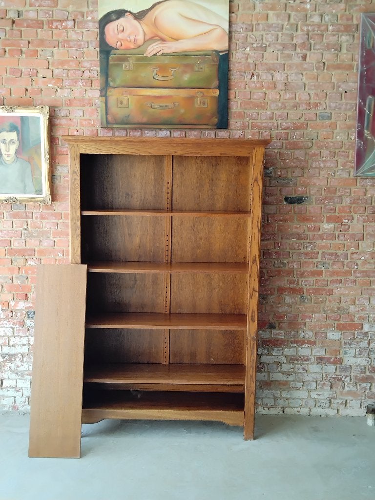 Houten boekenkast B115xH180xD34, Ophalen, Met plank(en), 100 tot 150 cm, Eikenhout