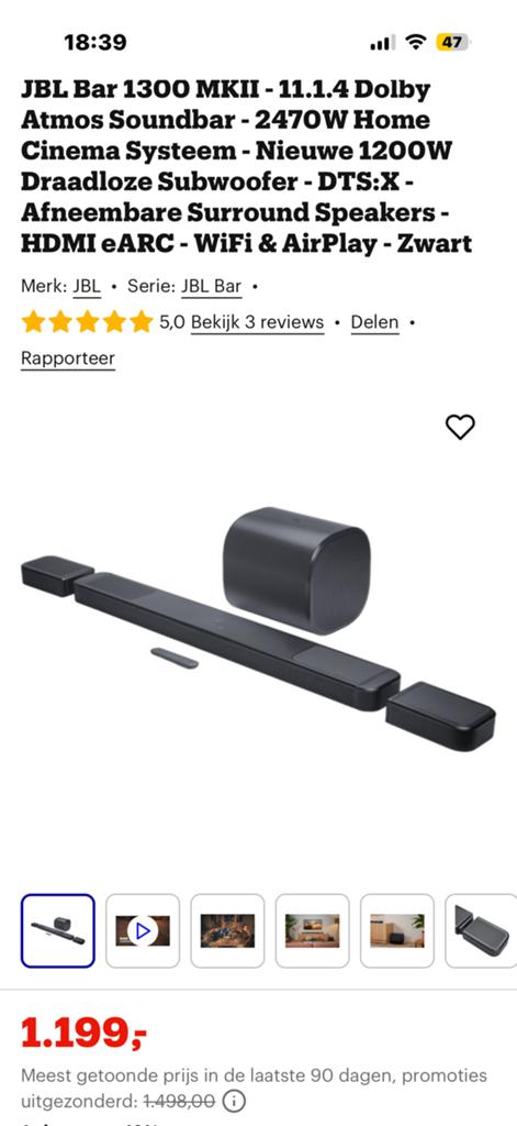 JBL BAR 1300 MK2, Ophalen, Nieuw