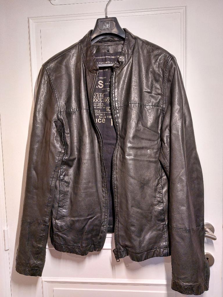 BLOUSON CUIR NOIR, Motos, Enlèvement, Seconde main, Hommes, Autres types