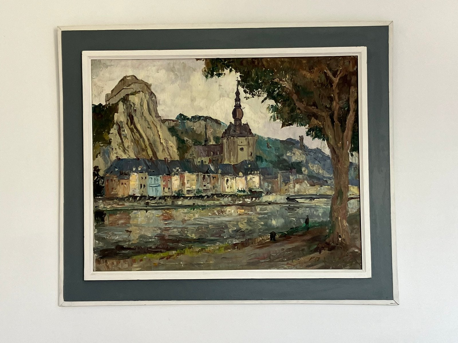 Dinant et sa citadelle peinture à l’huile 75/58, Antiquités & Art, Art | Peinture | Classique, Enlèvement