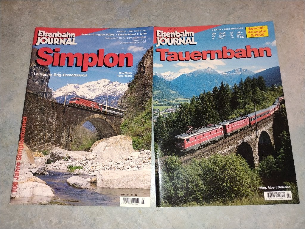 2 Revues Eisenbahn Journal Hors Tauernbahn, Simplonbahn, Ophalen of Verzenden, Gebruikt