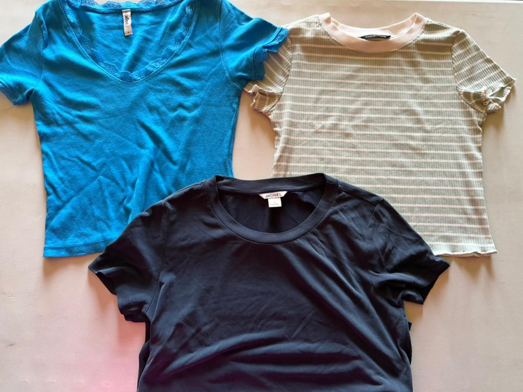 3 t-shirts d'été (taille S), Enlèvement, Comme neuf, Taille 36 (S)