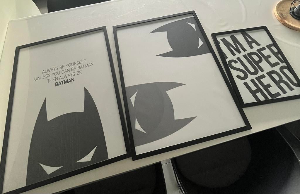 3 leuke kaders Batman kinderkamer, Ophalen, Zo goed als nieuw