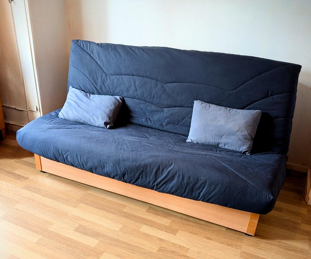 Compact zetelbed met opbergruimte + hoes & 2 kussens, Enlèvement, Utilisé, 120 cm, 190 cm ou moins