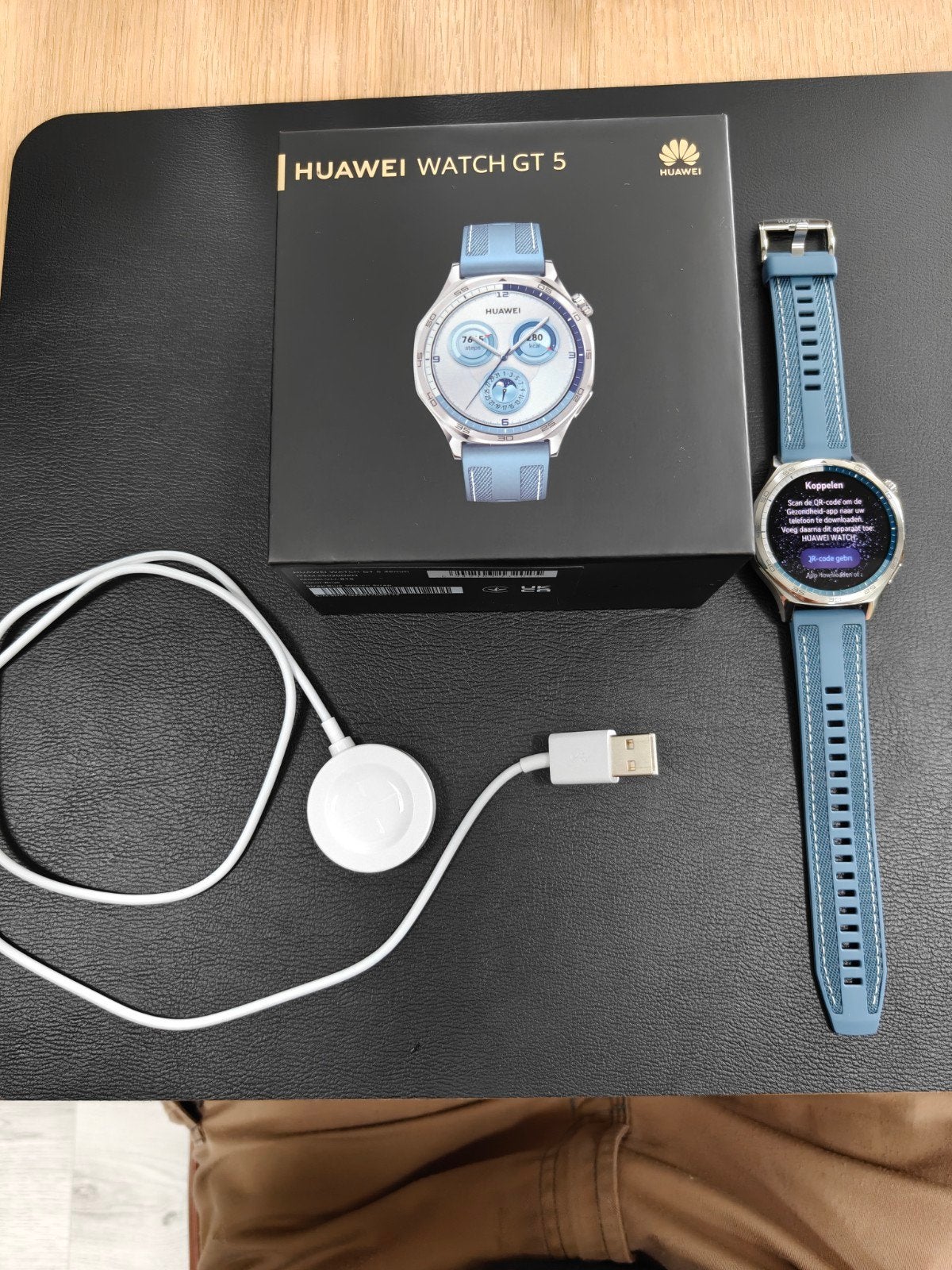 Huawei Watch GT5 maat 46, Ophalen, Gebruikt, Blauw, Hoogte
