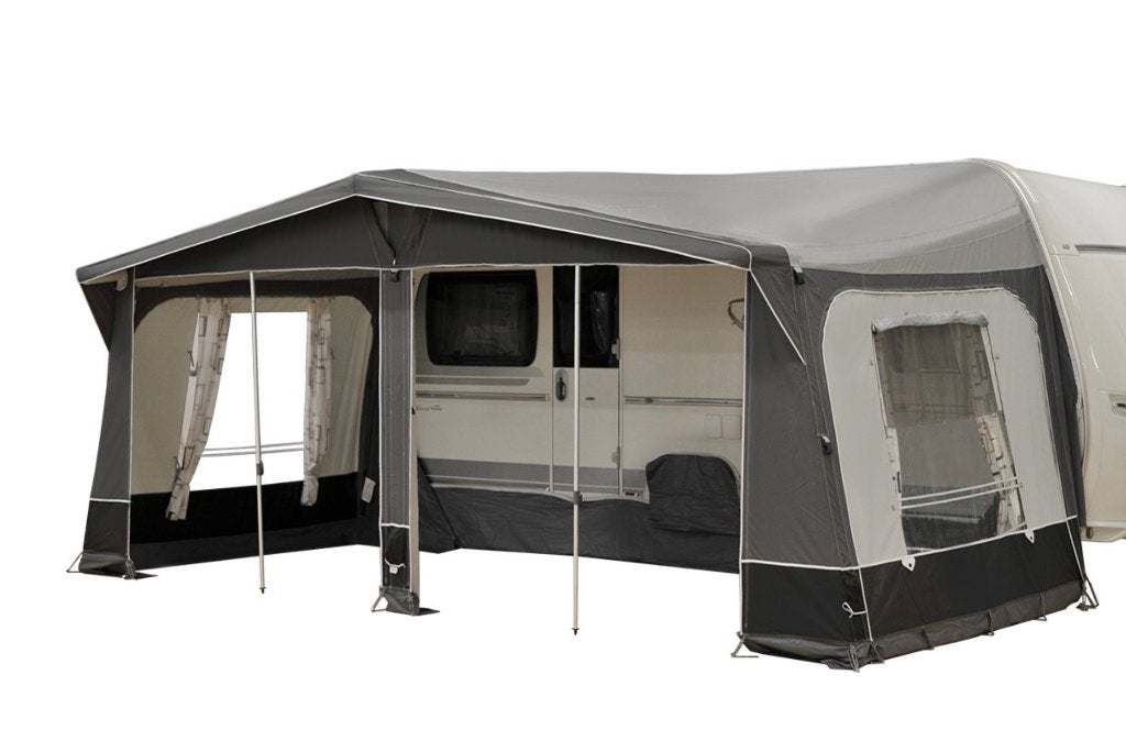 Bijna nieuwe opblaasbare caravanvoortent, Caravanes & Camping, Auvents, Comme neuf, Polyester, Enlèvement