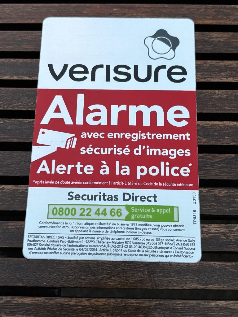 Verisure alarme autocollant grand format, Bricolage & Construction, Systèmes d'alarme, Enlèvement ou Envoi, Neuf, Autres types