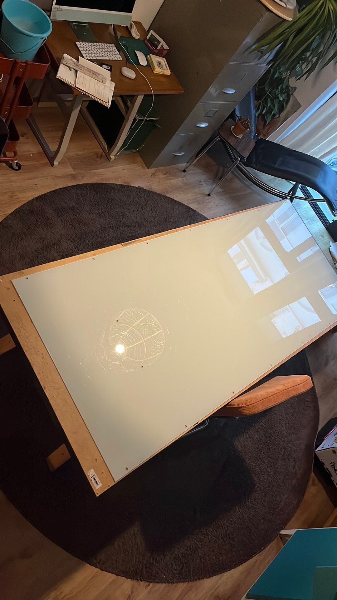Rond bruin vloerkleed Van Besouw, 200 cm ou plus, Rond, Brun, Enlèvement
