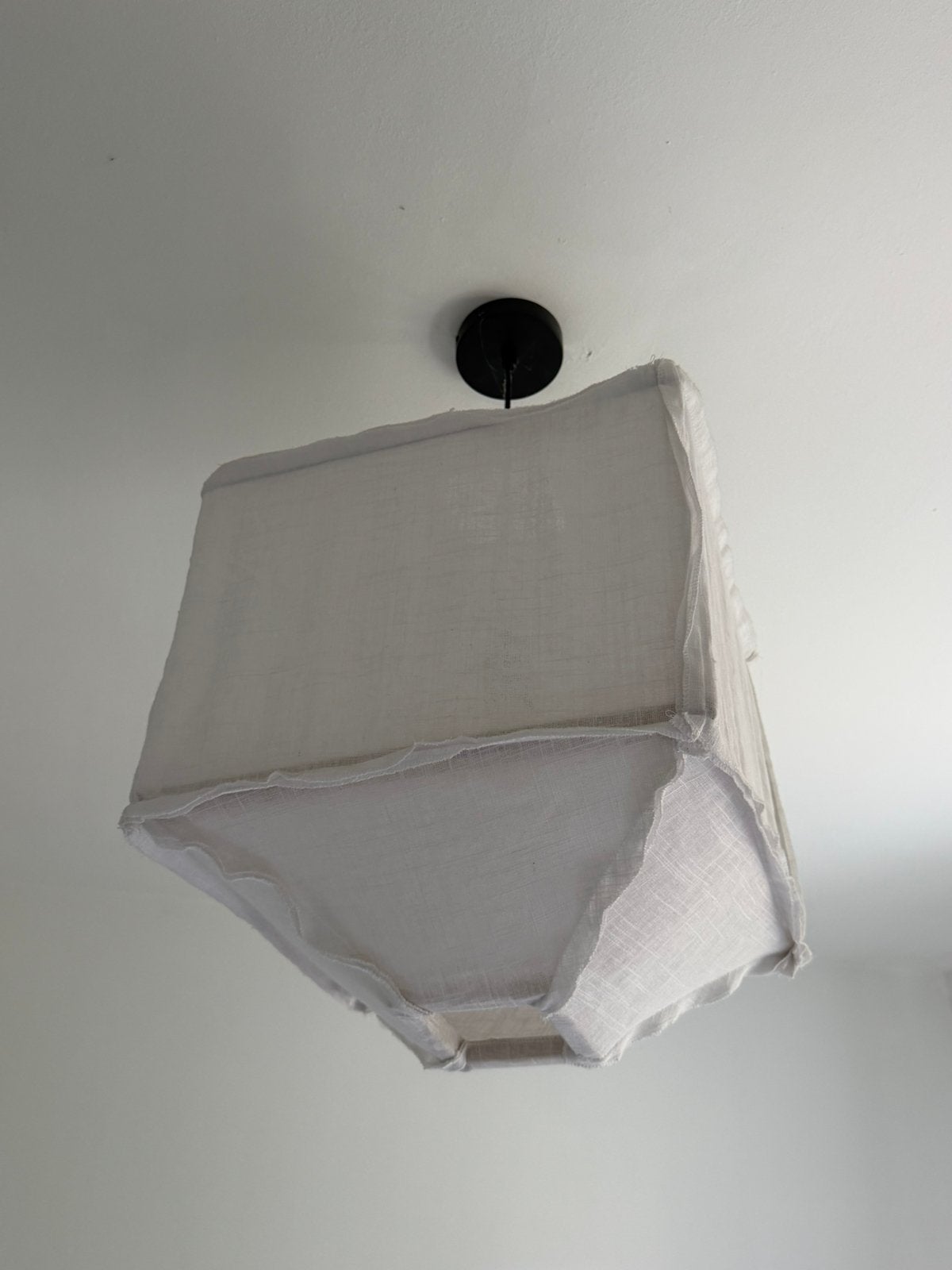 Lampe en tissu cubique, Enlèvement, Comme neuf, Matériau naturel