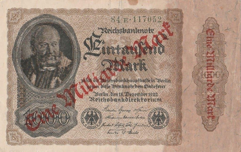 1000 mark 1922, Postzegels en Munten, Ophalen of Verzenden