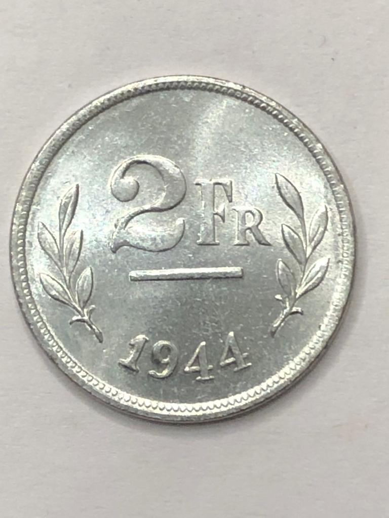 Munt België 2 frank Leopold III 1944 FR/VL kwaliteit, Postzegels en Munten, Ophalen of Verzenden, Overig, Losse munt