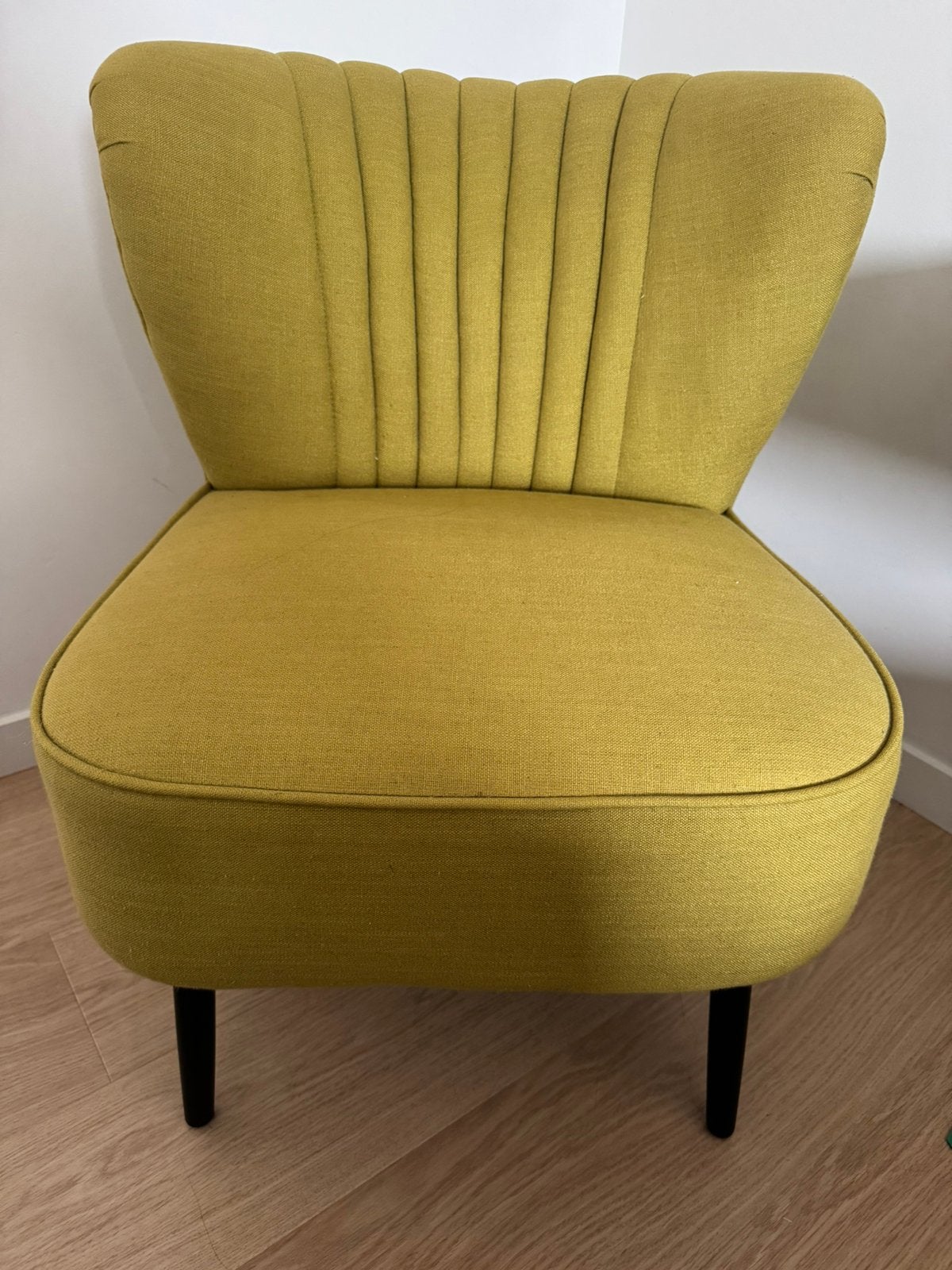 Vintage fauteuil / zeteltje – Winston Collection – Okergeel, Ophalen, Zo goed als nieuw, Stof
