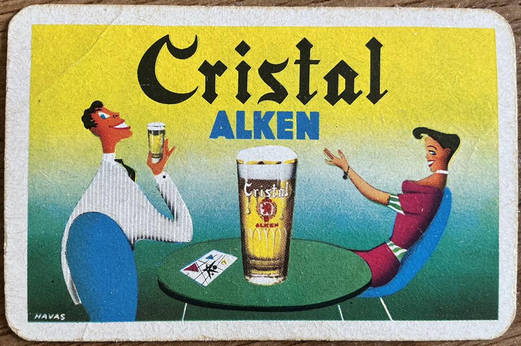 Oude speelkaart CRISTAL ALKEN, Verzamelen, Speelkaarten, Jokers en Kwartetten, Ophalen of Verzenden, Zo goed als nieuw, Speelkaart(en)