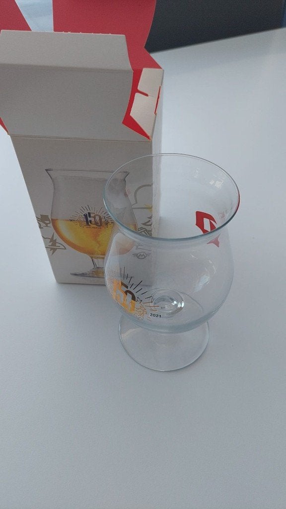 Duvel 150 Years Celebration Glass (Nieuw in Originele Doos), Verzamelen, Biermerken, Ophalen, Nieuw, Glas of Glazen, Duvel