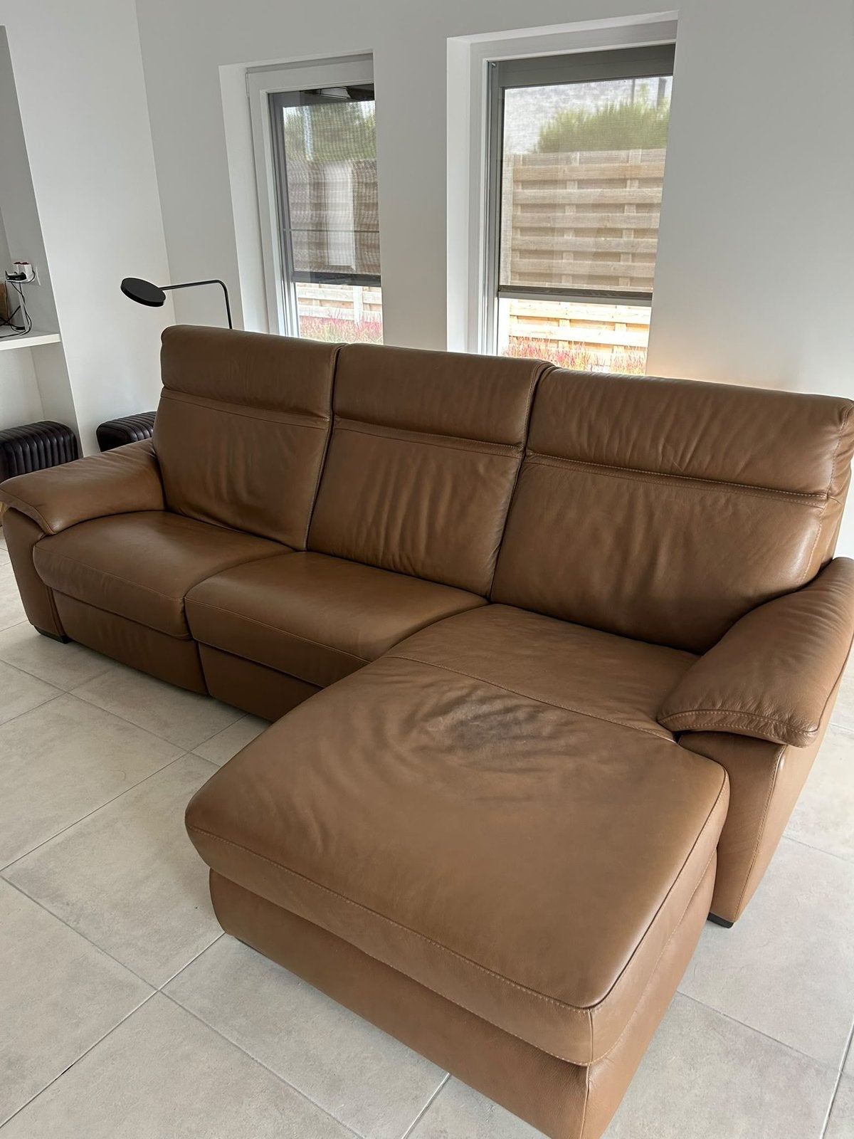 Zetel natuzzi edition leder met electrische relax, Enlèvement, Utilisé, Cuir, Modern