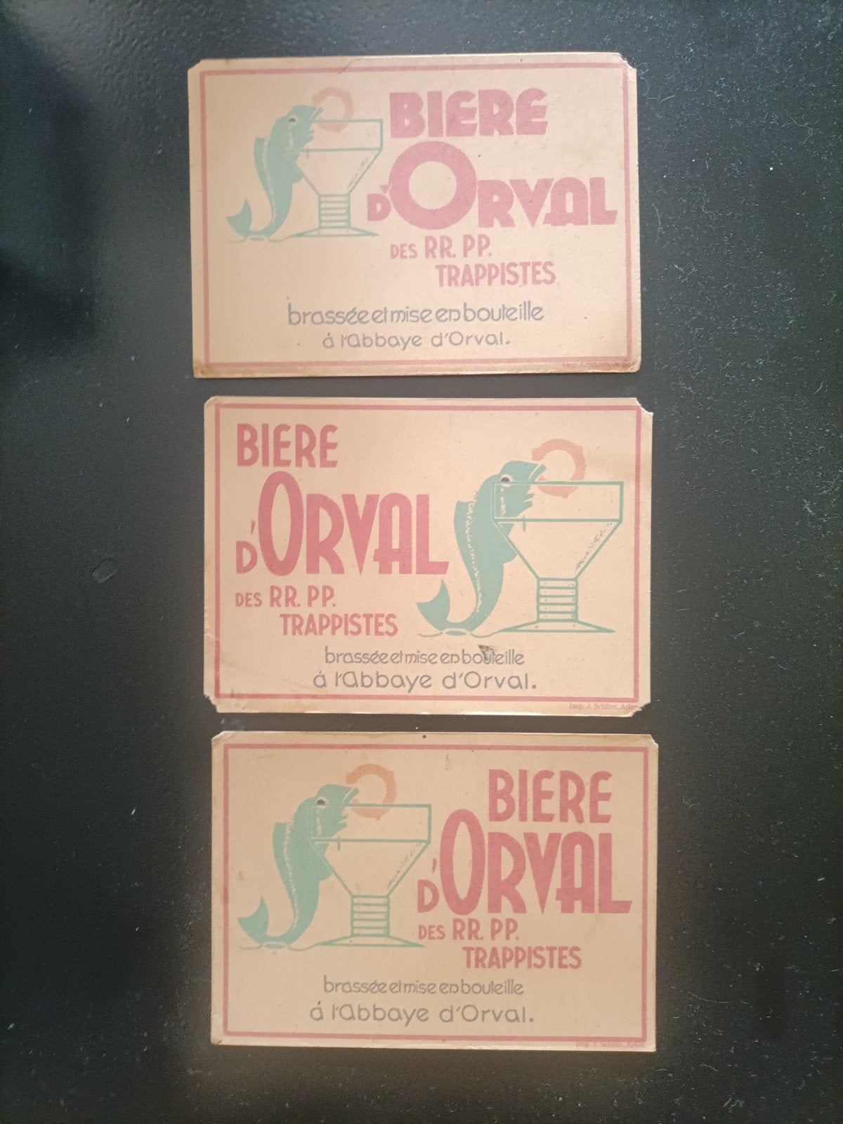 trois cartes postales anciennes différentes de la brasserie, Enlèvement