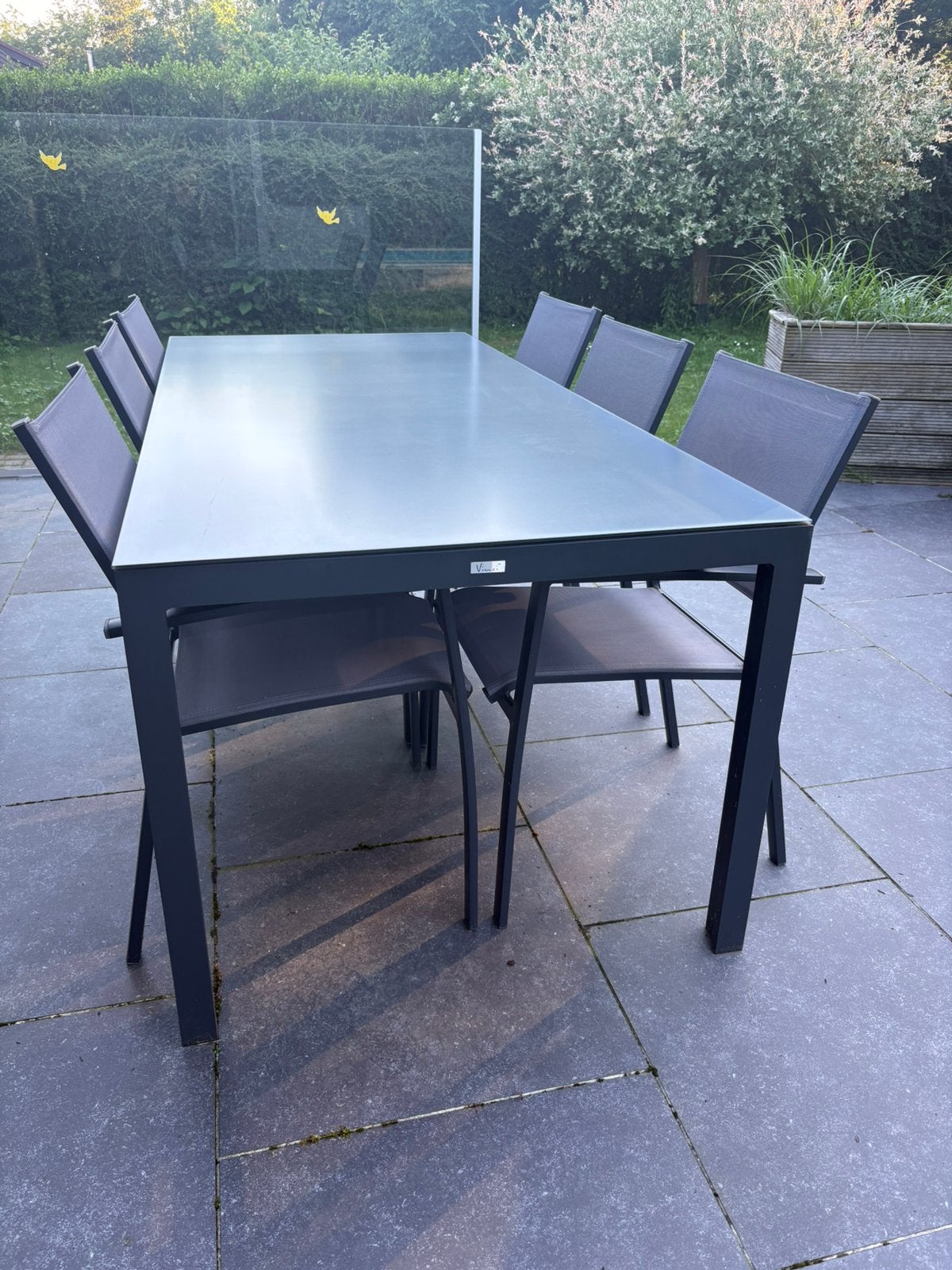 Tuintafel met 6 stoelen, Tuin en Terras, Ophalen, Gebruikt, Eettafel, 6 zitplaatsen
