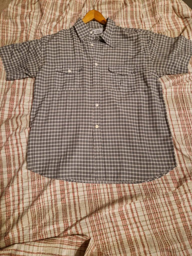 chemise Gris/Bleu/détails Très Bon État. Taille M prix 15 €, Kleding | Heren, Overhemden, Ophalen, Zo goed als nieuw, Blauw