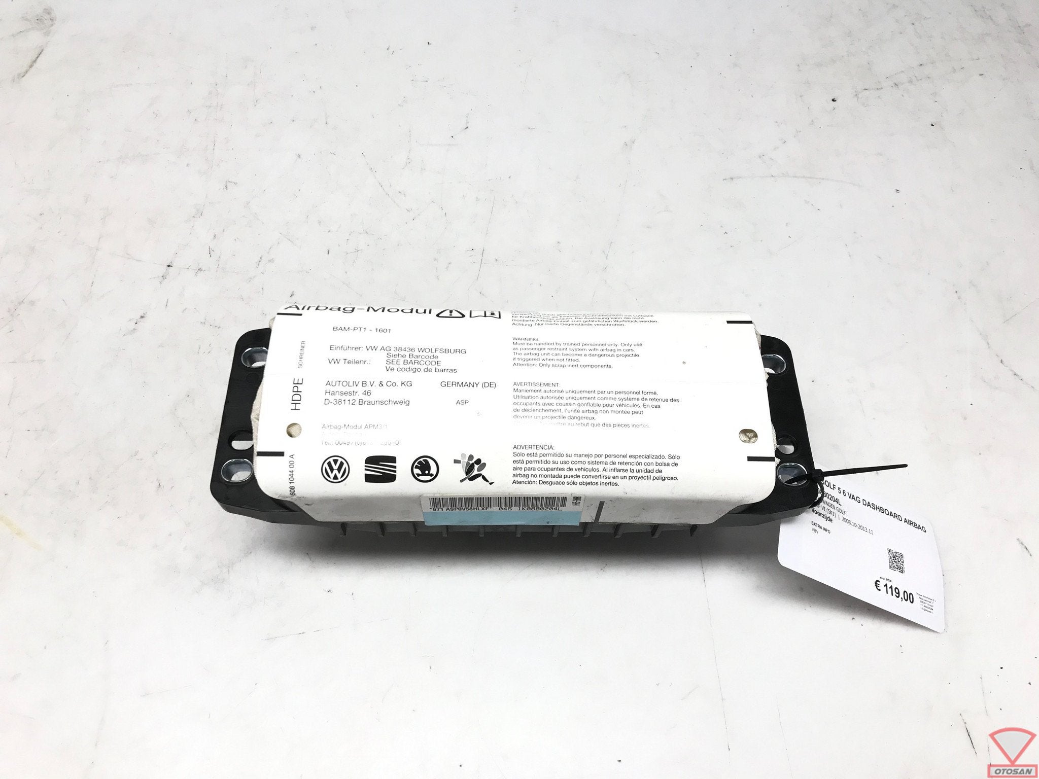 VW Golf 5 6 Scirocco VAG Dashboard Airbag 1K0880204L, Gebruikt, Volkswagen, Volkswagen AG, Vw@volkswagen.de