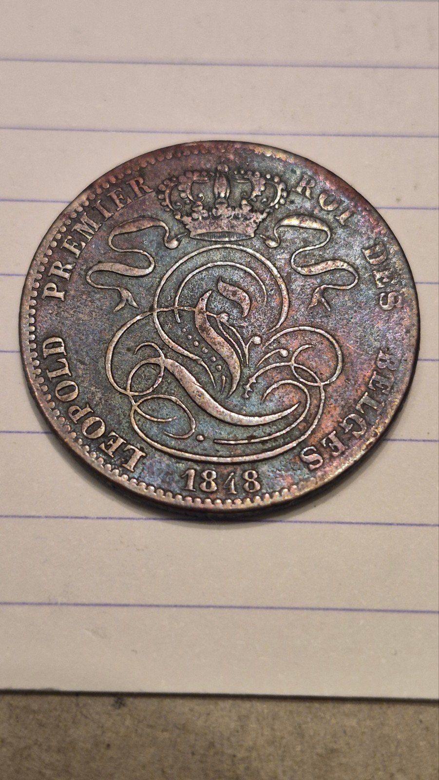 5 centiem koper leopold 1 van 1848 Frans, Timbres & Monnaies, Monnaies | Belgique, Enlèvement ou Envoi, Autre, Monnaie en vrac