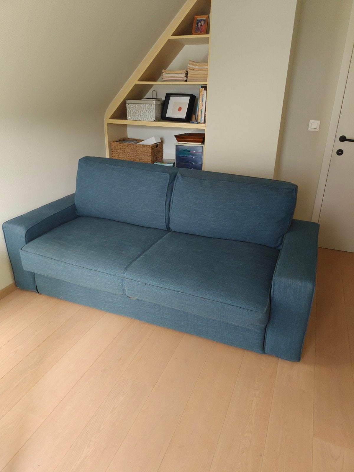 zetelbed in zeer goede staat, Ophalen, Blauw, Tweepersoons, Zo goed als nieuw