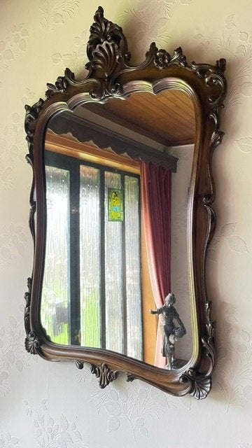 Vintage/antieke spiegel, Ophalen, Zo goed als nieuw, Minder dan 100 cm, Rechthoekig