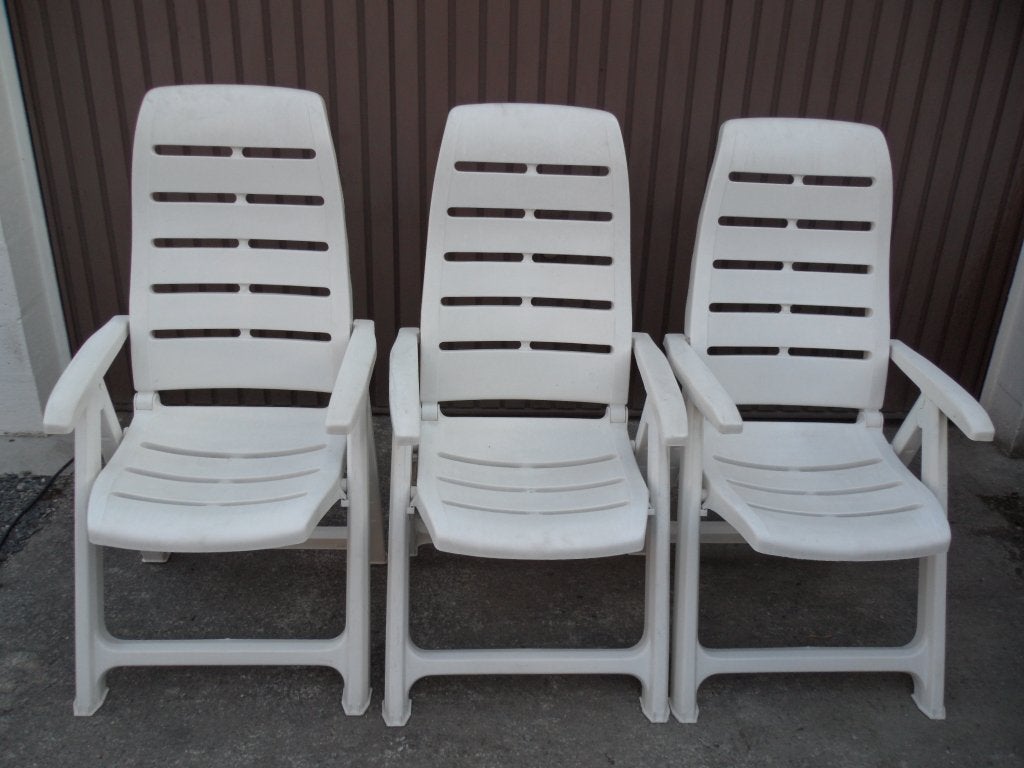 Fauteuil de jardin Pvc blanc, Enlèvement, Comme neuf, Ajustable