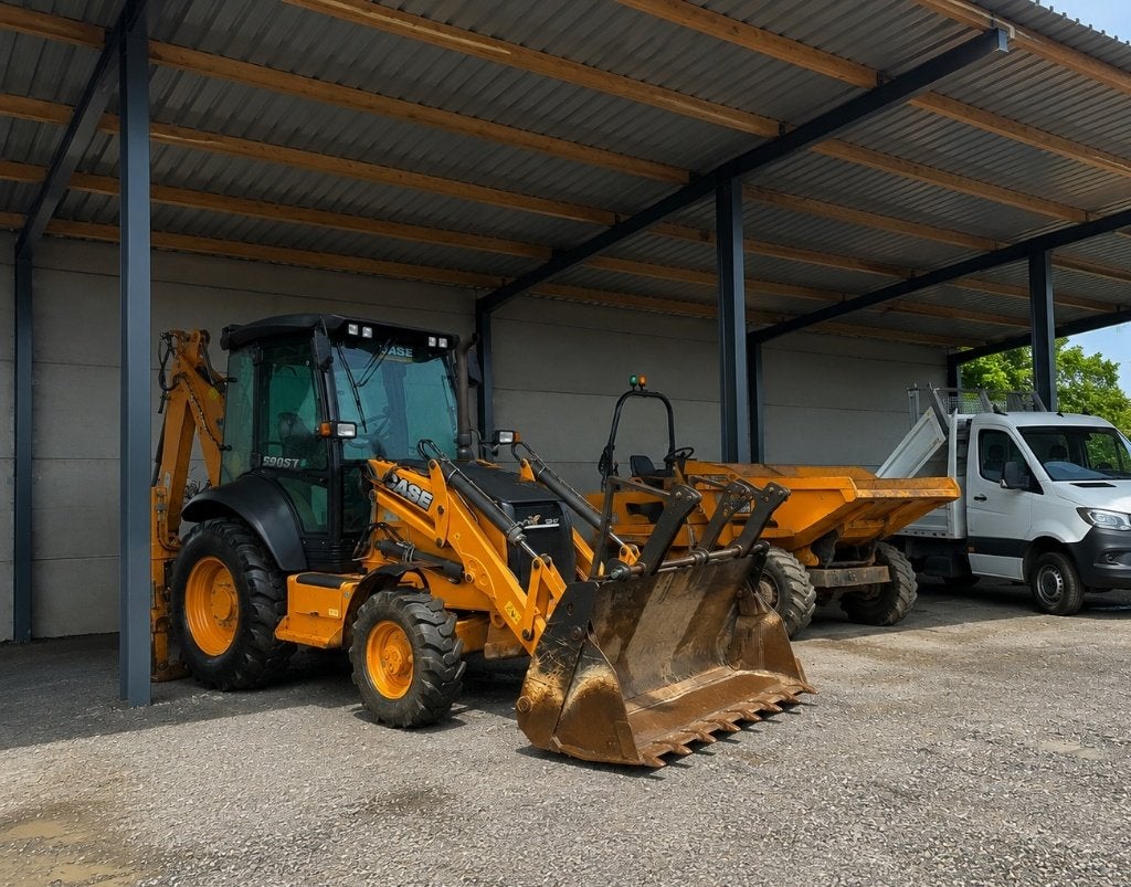 Graaflaadmachine Case 590ST — 2015 | 2.075 uur | 4-in-1 bak, Zakelijke goederen, Ophalen of Verzenden, Graaflaadcombinatie