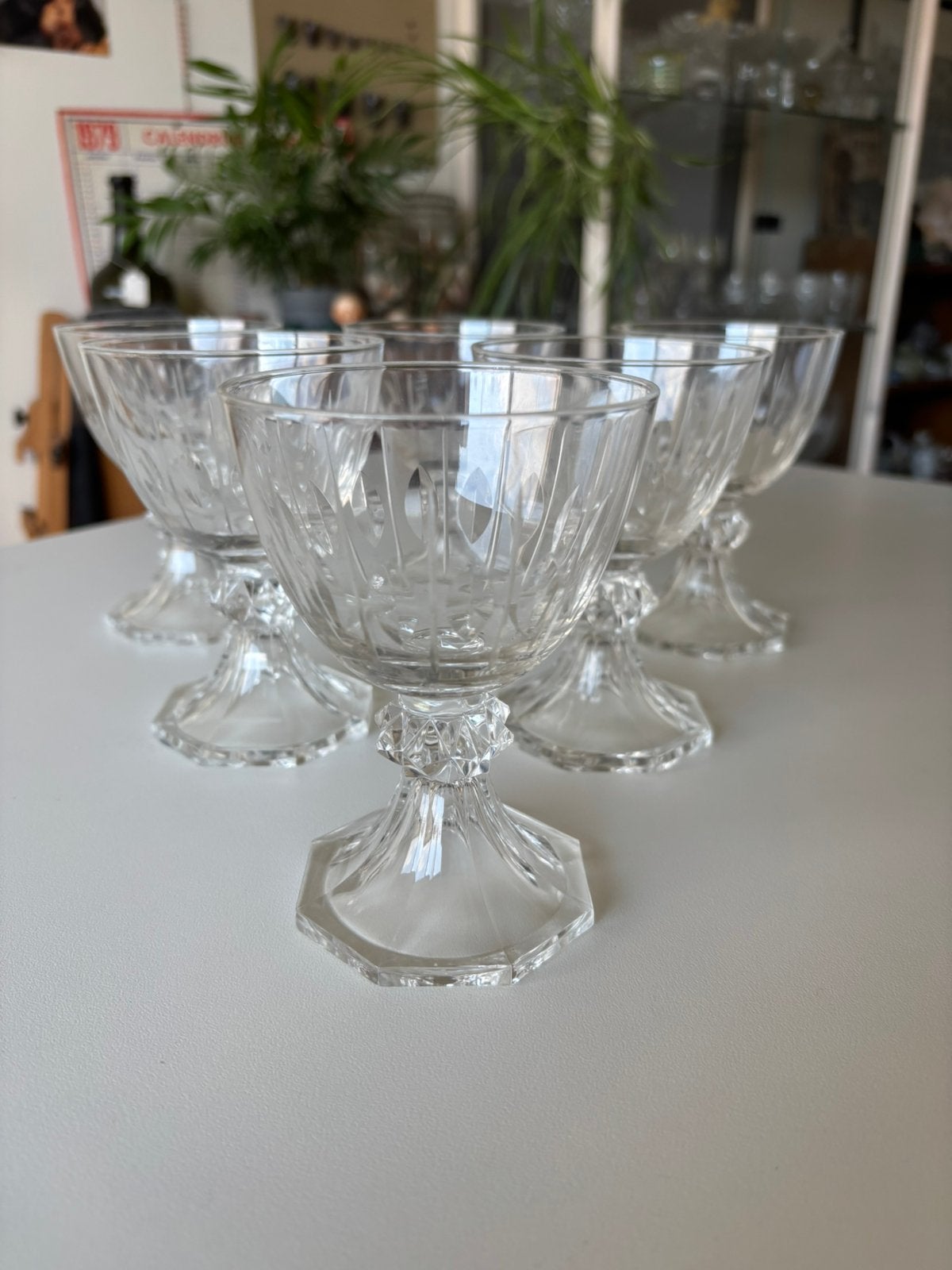 6 coupes à champagne Val Saint Lambert en cristal., Antiquités & Art, Enlèvement
